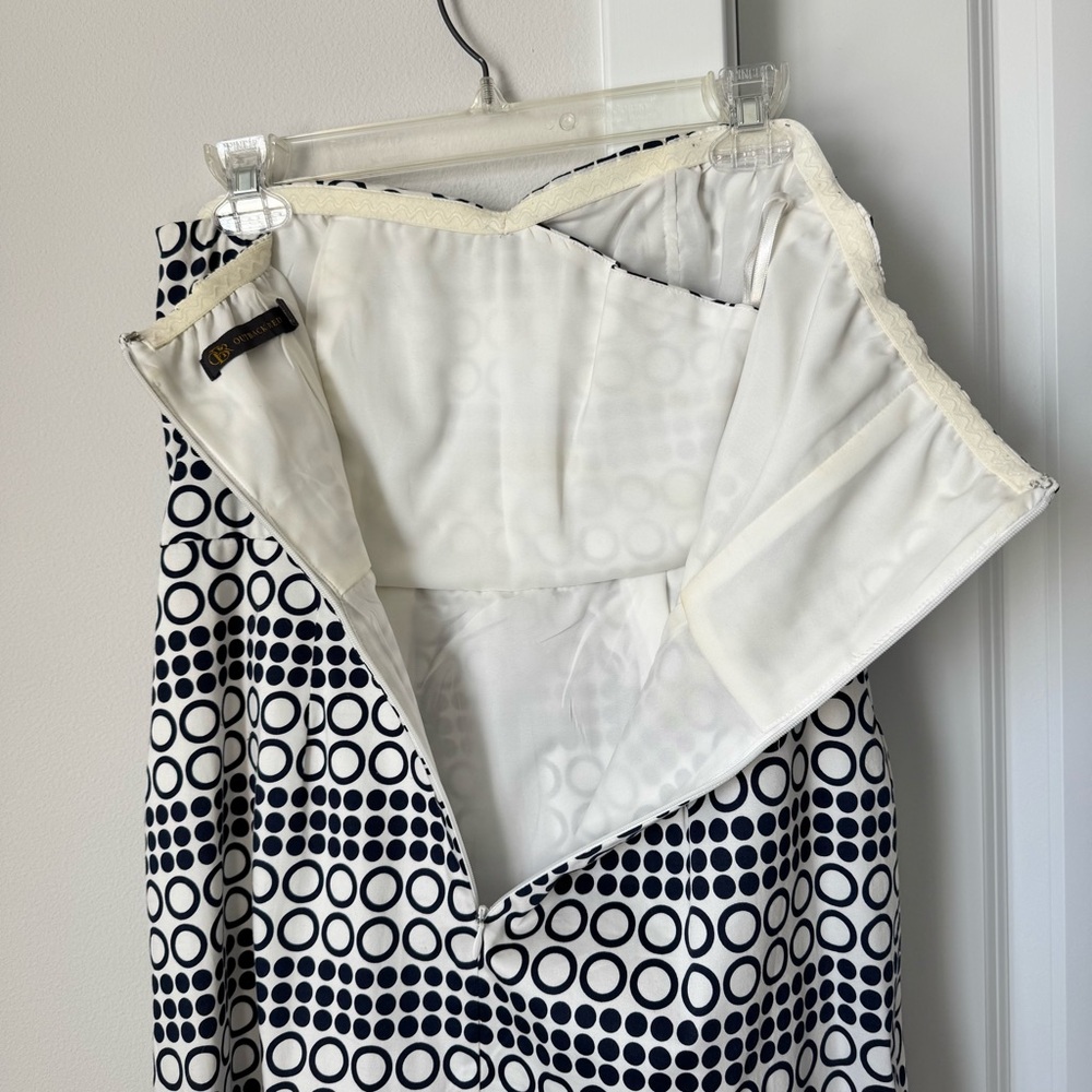 Outback Red Strapless Navy and White Dress Size 8 Circles Polka Dots Pockets - Picture 10 of 16